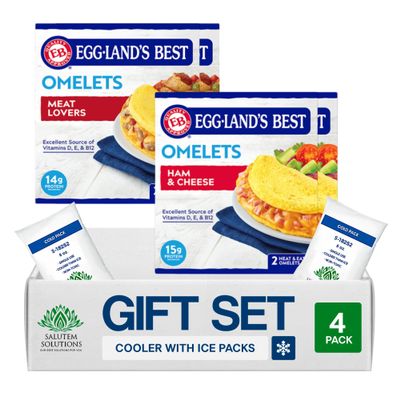 Salutem Vita Ham & Cheese Omelet, Protein-Rich Breakfast Gift Set Pack of 4