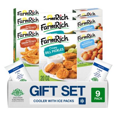 Salutem Vita Onion Lovers Crispy Snack Set Sweet Onion Petals, Mushrooms & Pickles, 17 oz, Gift Set Pack of 9