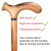 YIVIYAR Wooden Walking Cane for Men & Women & Seniors, Supportive Mobility Aid Wood Walking Cane, Handmade Classic Design with Comfort Grip Handle, Balance Support Wood Stick for Elderly (35 Inch) view 4