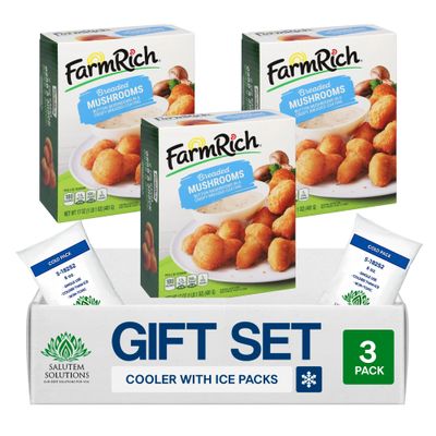 Salutem Vita Breaded Mushrooms in Crispy Coating, Frozen Snacks and Appetizers, Gift Set Pack of 3