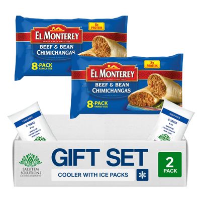 Salutem Vita Beef & Bean Chimichangas, Frozen Mexican Food Gift Set Pack of 2