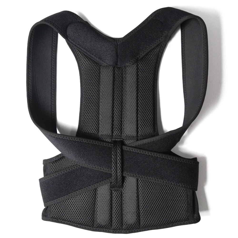 XS-5XL Plus Size Adjustable Scoliosis Corrector Back Brace Men Women Shoulders Neck Clavicle rt Trainer Tools Stop Slouching and Hunching(Gray,5X-Large) (Black XSmall)