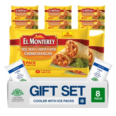 Salutem Vita Beef Bean Cheese Flavor Chimichangas Frozen Meal, Gift Set Pack of 8
