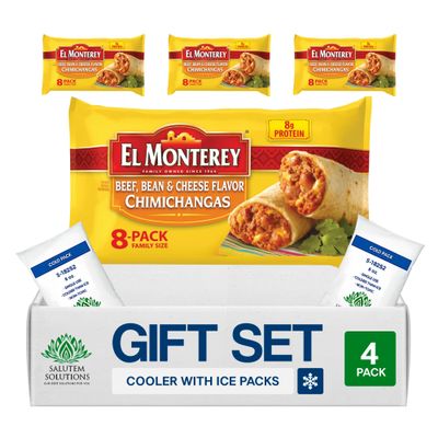 Salutem Vita Beef Bean Cheese Flavor Chimichangas Frozen Meal, Gift Set Pack of 4