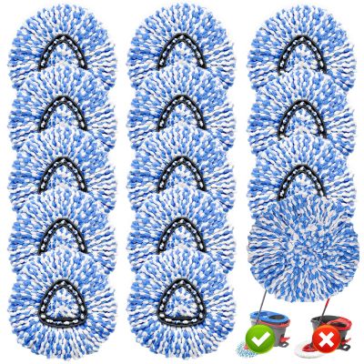 14 Pack Spin Mop Replacement Heads, Only Fit for RinseClean 2-Tank System, 100% Microfiber Spin Mop Refill Head,Spinning Mop Head Replacement for Floor Cleaning
