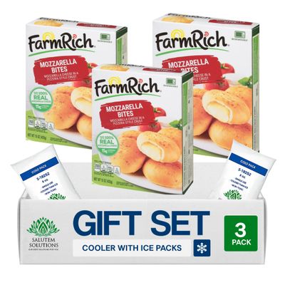 Salutem Vita Mozzarella Cheese Bites Appetizer, Frozen Snacks and Appetizers, Gift Set Pack of 3