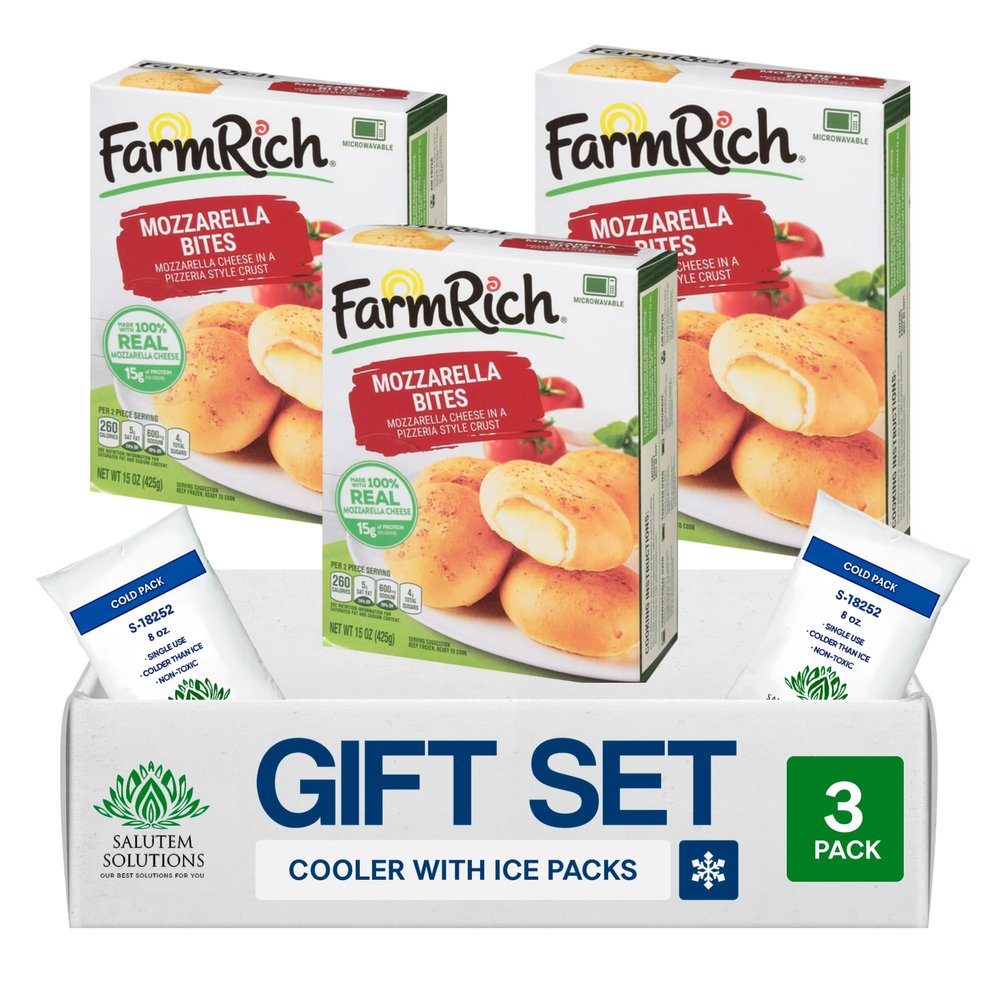 Salutem Vita Mozzarella Cheese Bites Appetizer, Frozen Snacks and Appetizers, Gift Set Pack of 3