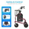 NOVA Traveler Folding 3-Wheel Walker with Tray, Basket, Pouch & Cup Holder, Lightweight Mobility Aid for Seniors & Adults, 8 All-Terrain Wheels for Tight Spaces & Travel, Red view 2