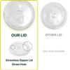 [100 Sets] 24 oz Disposable Clear Plastic Coffee Cups with Strawless Sip Lids (100 Cups with 100 Lids) view 4
