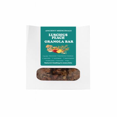 Luscious Peach Granola Bar Vegan & Natural Immune-Boosting Snack | Organic Fruity Flavor with Vitamin C & Clean Plant-Based Energy