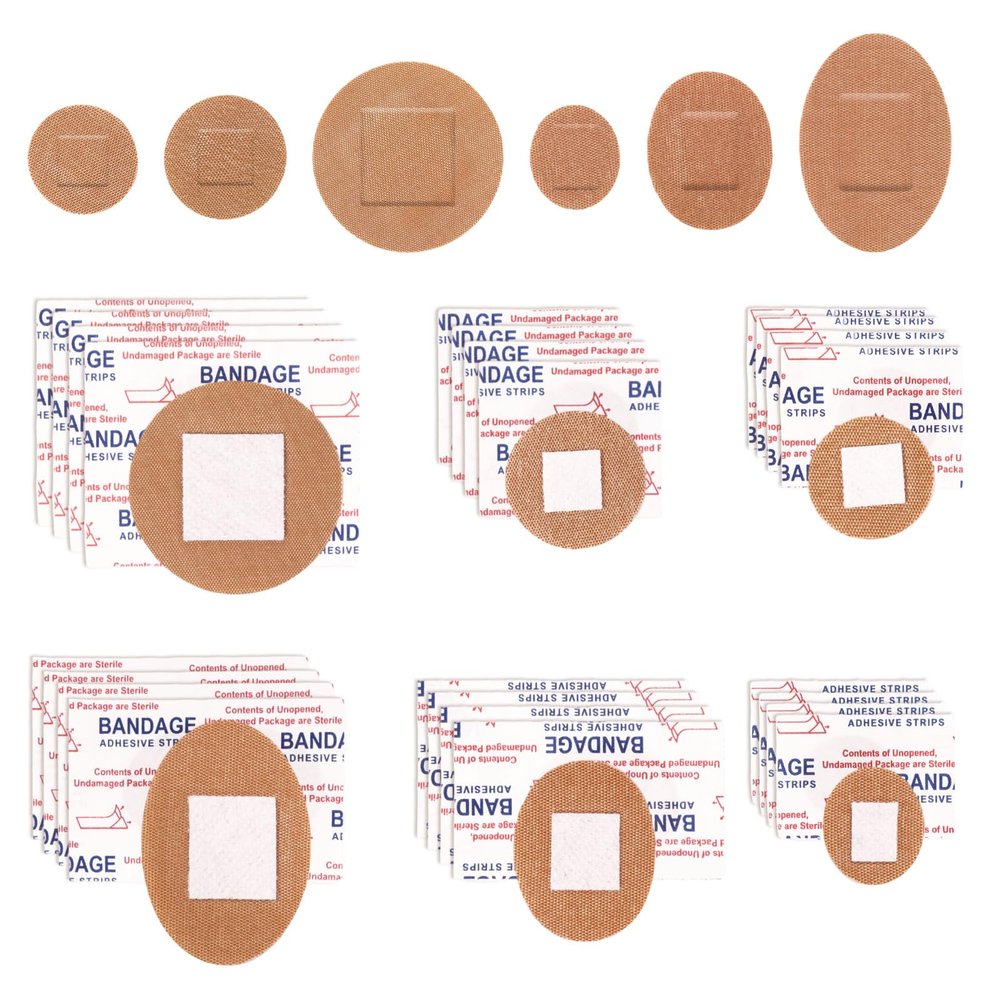 120pcs Small Circle Bandages, 6 Sizes Flexible Fabric Adhesive Breathable Round & Oval Wound Protection and Hides Skin Spots Ideal for Face Nose Hands Small Incisions