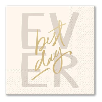 Punch Studio 30-Count Disposable Paper Decorative Cake/Cocktail Party Napkins, 5" Square, Best Day