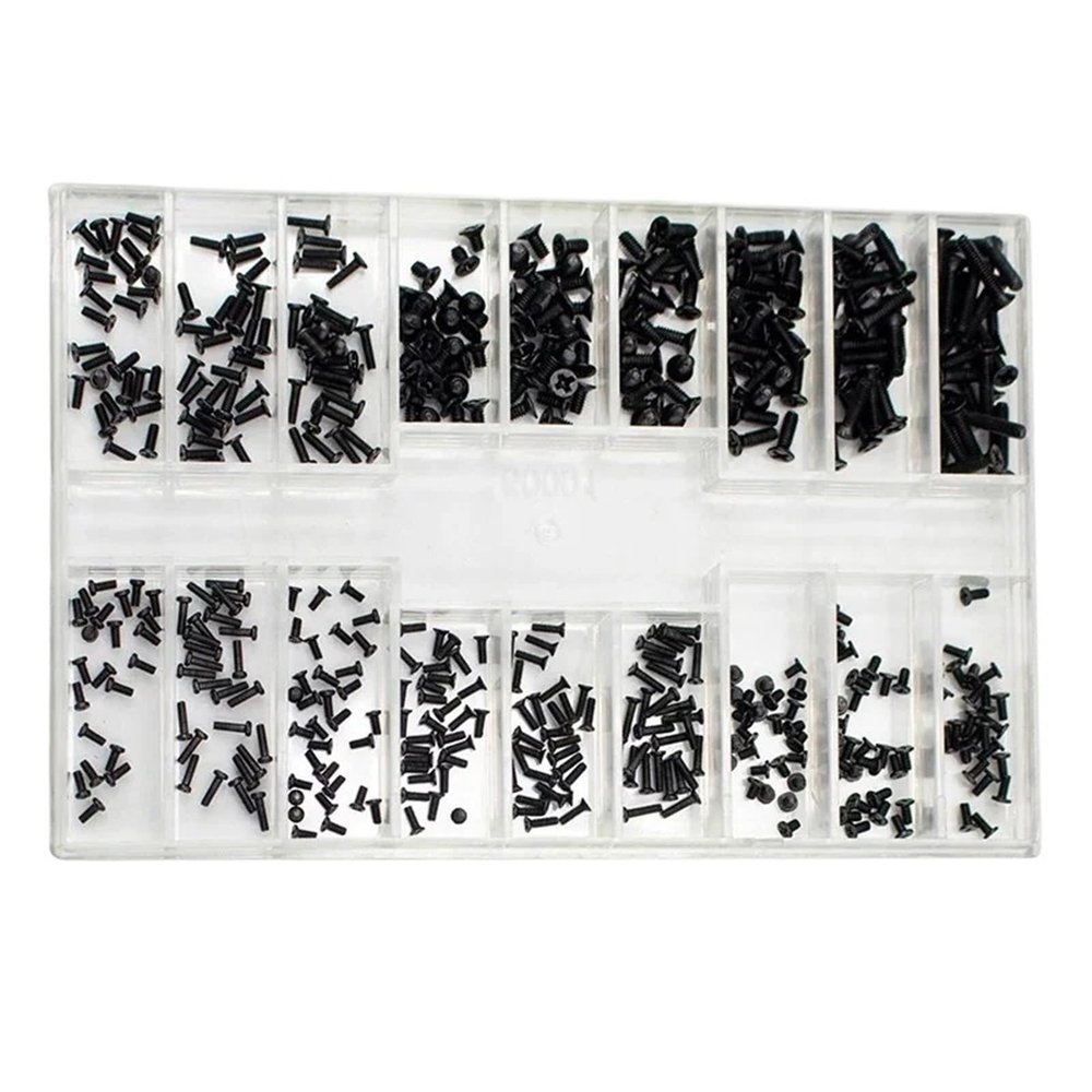 500PCS 18 Specification Screw Kit Box Eyewear Screw Kit Nose Support Lens Leg Nut Frameless Glasses Spacer Cap Accessories(H Set,20BOX)
