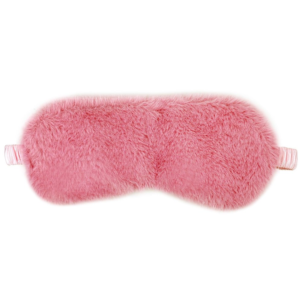 1 Pack Sleep Mask, Eye Shade, Fur Blinkfold, Soft Plush Eye Sleeping Mask for Women, Men, Kids, Boys, Girls (Rose)