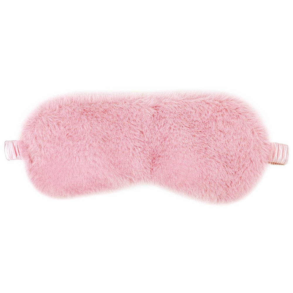 1 Pack Sleep Mask, Eye Shade, Fur Blinkfold, Soft Plush Eye Sleeping Mask for Women, Men, Kids, Boys, Girls (Pink)