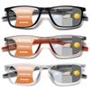 Hubeye Photochromic Progressive Reading Glasses for Men and Women Ultralight Flexible Anti-Blue Light ReadersClear+Black+Orange+2.5 view 1