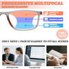 Hubeye Photochromic Progressive Reading Glasses for Men and Women Ultralight Flexible Anti-Blue Light ReadersClear+Black+Orange+2.5 view 4