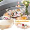 100pcs Wooden Party Plates for Dips Appetizers Natural Untreated Wood Single Uses Food Display Bowl Set with Tongs Brush Disposable Kitchenware view 2