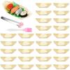 100pcs Wooden Party Plates for Dips Appetizers Natural Untreated Wood Single Uses Food Display Bowl Set with Tongs Brush Disposable Kitchenware view 4