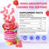 1000mg Magnesium L-Threonate Gummies for Adults - Muscle & Nervous System Support, Vegan, Sugar-Free Raspberry Flavor, 60 Gummies view 2
