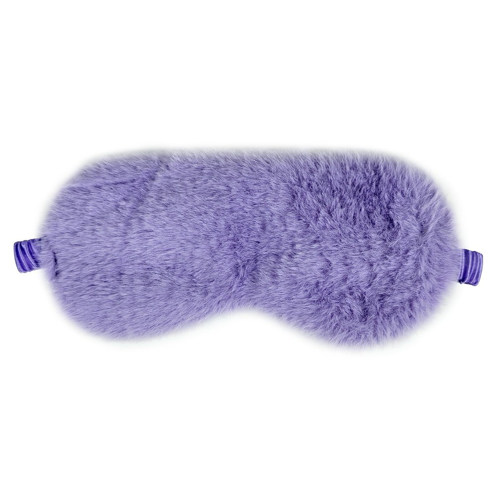 1 Pack Sleep Mask, Eye Shade, Fur Blinkfold, Soft Plush Eye Sleeping Mask for Women, Men, Kids, Boys, Girls (Purple)