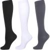 maternity compression socks1 Pairs Compression Socks for Men & Women 20-30 mmHg Knee High Nurse Running Medical and Travel Athletic(A-Beige, S) view 1