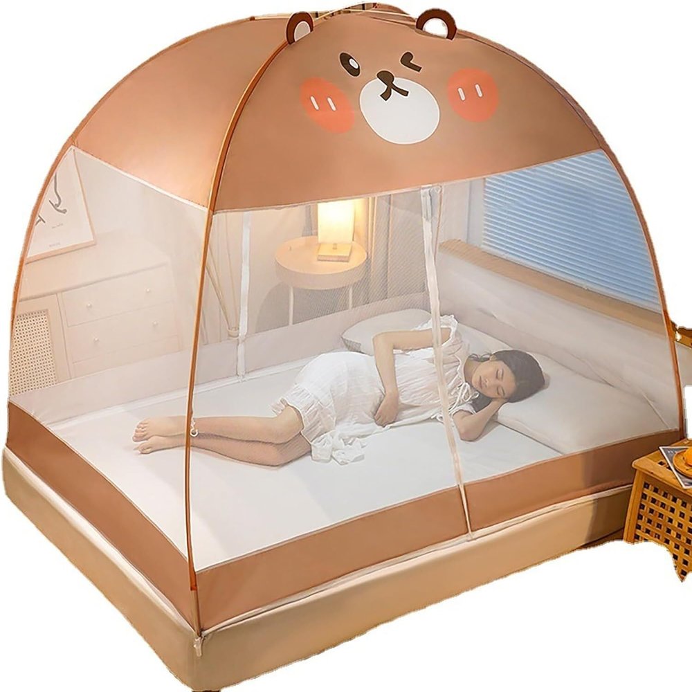 Wide Top Mosquito Net with Portable Folding Design with Bottom for Bedroom, Fishing and Hiking Trips(A,0.95 * 2.0M)