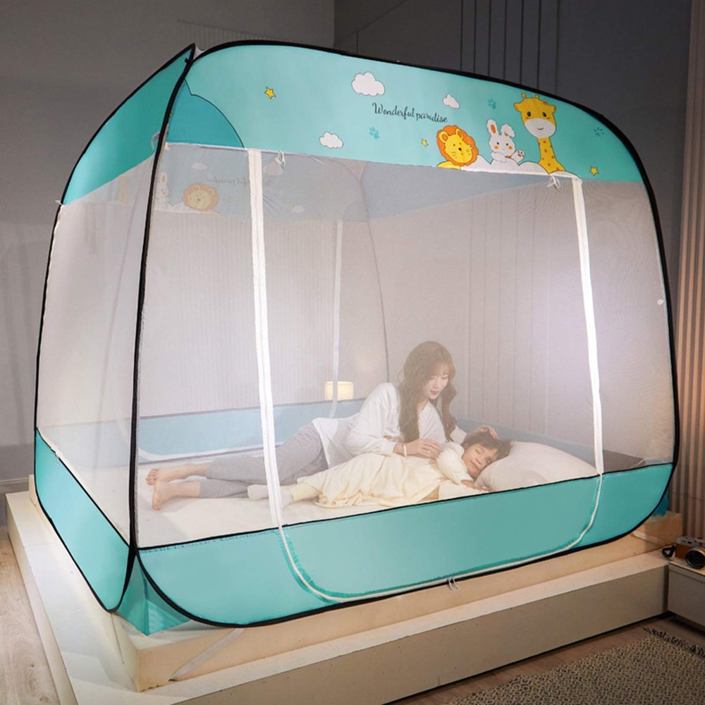 Automatic Mosquito Net, Fully Automatic Mosquito-Proof Cloth, Foldable, Fast and Installation-Free Mosquito Net(Green,180 * 200cm)