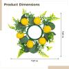 Chewtoyo 4-Piece Floral Candle Ring Wreaths for Seasonal Table Decor, 4-Inch Center, Bright Lemon and Flower Design, Great for Weddings and Special Events view 4