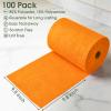 CHAUNCEY HOME Microfiber Cleaning Cloth Roll100 Pack, Tear Away Microfiber Towels, Reusable, Washable, Scratch-Free, Kitchen Towels for Car, Home, Kitchen, Glass, Dishes(Honey Orange) view 2