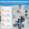 WHLICKS Premium Knee Scooter for Adults for Foot Surgery, Foldable & Steerable Knee Walker with Dual Brakes, Medical Knee Scooter for Broken Foot Injured, Lightweight Leg Scooter for Broken Ankle view 2