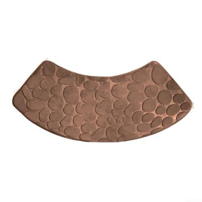 Curved Shower Mat Washable Non Slip Bathroom Rug for Corner Bathrooms Living Room Kitchen Laundry Room Fast Water Absorption Soft Firm Texture Stain Resistant Floor Protection(brown)