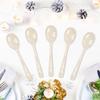 SietDESEO 50 PCS Ivory Plastic Spoons Disposable Utensils Heavy Duty Ivory Spoons Disposable Cutlery for Birthday Wedding Baby Shower Bridal Shower Plastic Silverware view 2