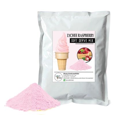 Soft Serve Ice Cream Mix Powder - Makes 3.5 Kg of Creamy Ice Cream, Easy to Prepare, Just Add Water 1kg (Lychee Raspberry)