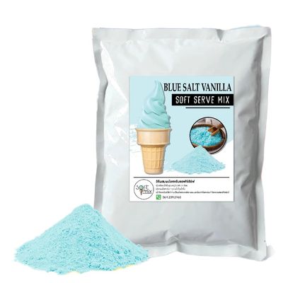 Soft Serve Ice Cream Mix Powder - Makes 3.5 Kg of Creamy Ice Cream, Easy to Prepare, Just Add Water 1kg (Blue salt vanilla)