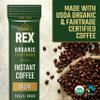 Rex Coffee Organic Fairtrade Decaf Instant Coffee Sticks, 100 Count view 2