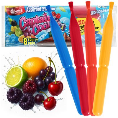 Captain Cool Freeze Pops, No Corn Syrup Ice Pops Bulk Variety Pack, Colorful and Fun Popsicles for All Ages, Perfect for Events and Gatherings, Frozen Pops Loved by Kids