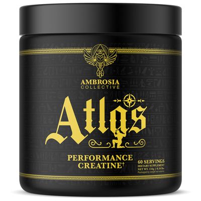 Ambrosia Atlas Creatine Monohydrate Powder | Purest Creatine + Acetic Acid + Magnesium for Enhanced Absorption | Strength, Endurance & Recovery Support | Unflavored | 60 Servings