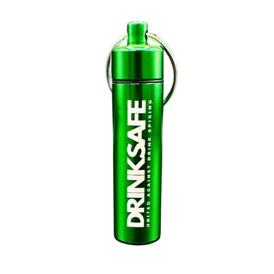 Drink Safe Keychain 3 Drink Safety Test Strips in Waterproof Case Portable Beverage Screening Kit with Instant Results (Green)
