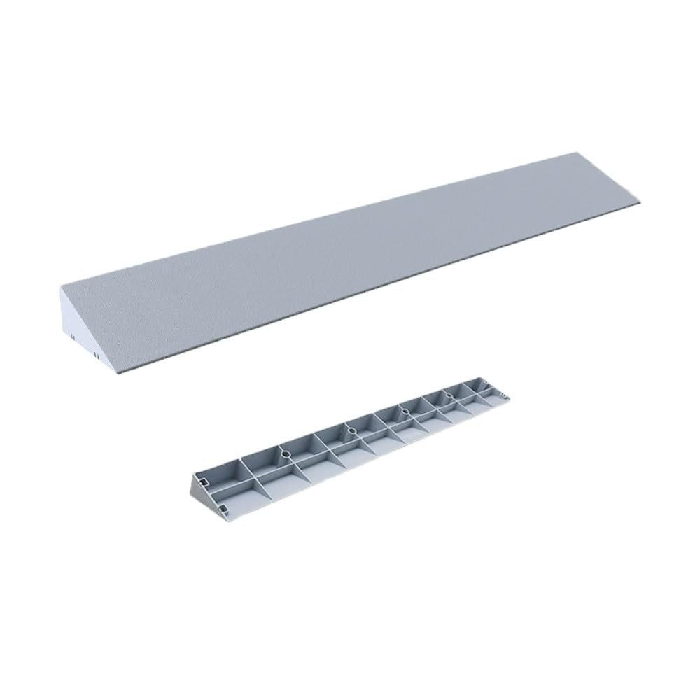 1-10cm Portable Threshold Ramp, Wheelchair Ramps for Transition Doorways, Plastic Door Ramp for Scooter Power Chairs Lightweight(Gray,99x5x2cm)
