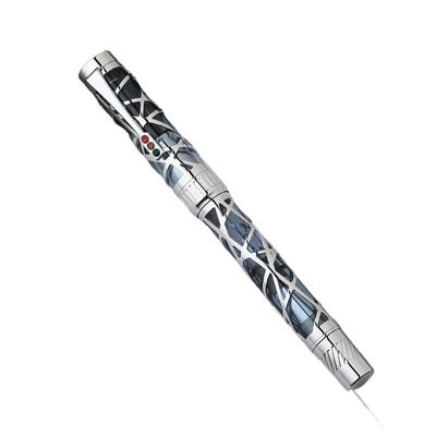 MGTCAR City Light Hollow Gift Business Pen Piston Ink Absorbing Transparent Resin Inner Sleeve Writing Pen(A6,F)