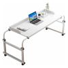 Hoiweqr Queen Size Mobile Over Bed Desk with Raised Baffle, Mobile Over The Bed and Recliner Table, Spacious Tabletop, Wear-Resistant and Durable, Adjustable Overbed Table with 360 Wheels view 1