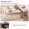 Hoiweqr Queen Size Mobile Over Bed Desk with Raised Baffle, Mobile Over The Bed and Recliner Table, Spacious Tabletop, Wear-Resistant and Durable, Adjustable Overbed Table with 360 Wheels view 3