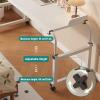 Hoiweqr Queen Size Mobile Over Bed Desk with Raised Baffle, Mobile Over The Bed and Recliner Table, Spacious Tabletop, Wear-Resistant and Durable, Adjustable Overbed Table with 360 Wheels view 4
