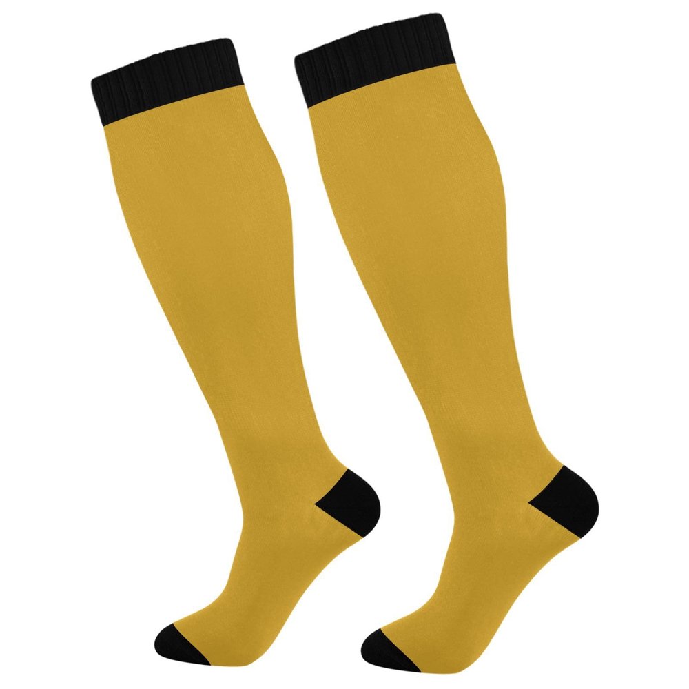 Compression Socks Women and Men, 20-30mmHg, Best for Nurses, Travel, Pregnancy Gold Enrod Yellow