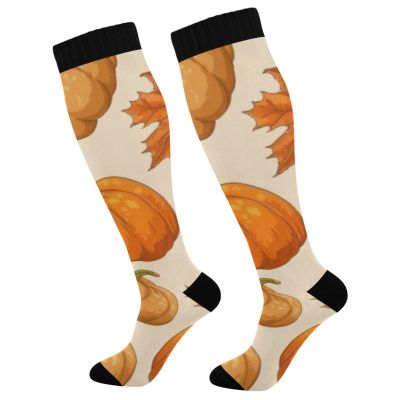 Compression Socks Women and Men, 20-30mmHg, Best for Nurses, Travel, Pregnancy Autumn Halloween Decorative Print for Home Accents
