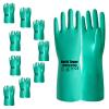 10 Pairs Heavy Duty Nitrile Chemical Resistant Gloves, 18mil,Reusable Latex Rubber Free Heavy Duty Gloves, Acid Alkali Oil Protection, Industrial Use and Household Cleaning, Non-Slip(Small) view 1