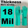 10 Pairs Heavy Duty Nitrile Chemical Resistant Gloves, 18mil,Reusable Latex Rubber Free Heavy Duty Gloves, Acid Alkali Oil Protection, Industrial Use and Household Cleaning, Non-Slip(Small) view 2