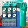 10 Pairs Heavy Duty Nitrile Chemical Resistant Gloves, 18mil,Reusable Latex Rubber Free Heavy Duty Gloves, Acid Alkali Oil Protection, Industrial Use and Household Cleaning, Non-Slip(Small) view 3