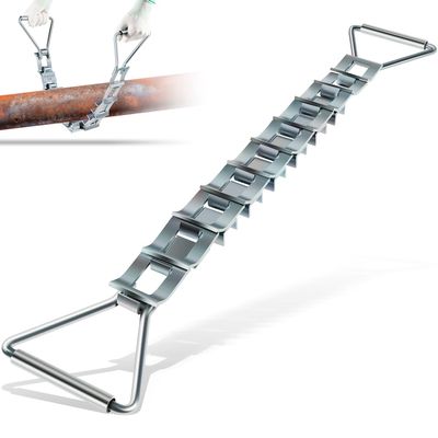 33" Steel Pipe Descaler DS12 for 3"-12" Pipes with 2" of Clearance around, Zinc-Plated Steel Pipe Descaling Tool for Removing Scale, Dirt, and Corrosion from Pipe Surface